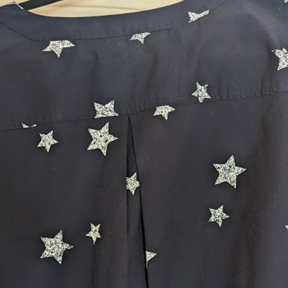 Style & Co NWT 100% Navy Star Lace Front Tunic Size XL - Picture 9 of 9